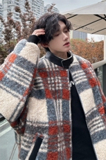 秋冬小香风粗格小立领加厚休闲百搭棉衣男外套A071-998-P125，男装棉衣，电商A071