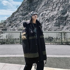 冬季加厚男士棉衣工装连帽大毛领保暖宽松棉衣大码外套mj351图片