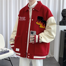 冬款青少年加绒加厚棉衣羊羔潮棒球服外套男士8100-P115控价158，男装棉衣，电商A441-1