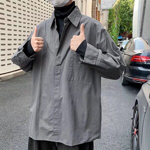 假两件衬衫男长袖高级感白色衬衣C31P42,男装衬衫,星座1116-2