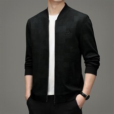 外套男春秋季新款商务休闲时尚宽松夹克衫中年男士棒球领2022，男装夹克，电商B212（原钱塘6029）