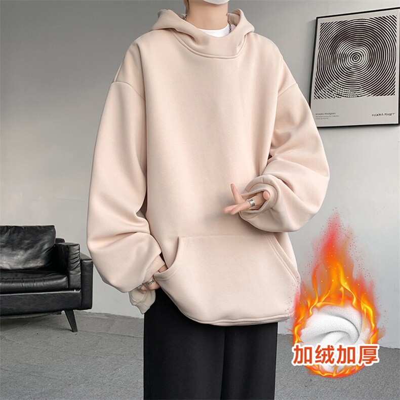 8XL-M连帽卫衣硬挺连帽卫衣男美式复古重磅帽衫加绒外套WY9105P68,男装卫衣,电商B238