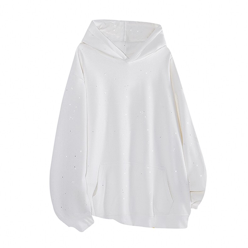 抖音得物品质二开支持退换480克全棉加绒加厚满天星连帽卫衣CM10，男装卫衣，电商A486-1