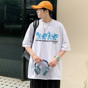 得物抖音 40支双纱高品质创意印花半袖纯棉短袖T恤男女 T7229-P40图片
