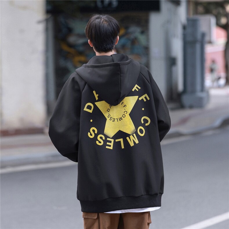 发泡印花480G撞色立领防风连帽夹克外套秋冬男开衫卫衣GW006-P85图片