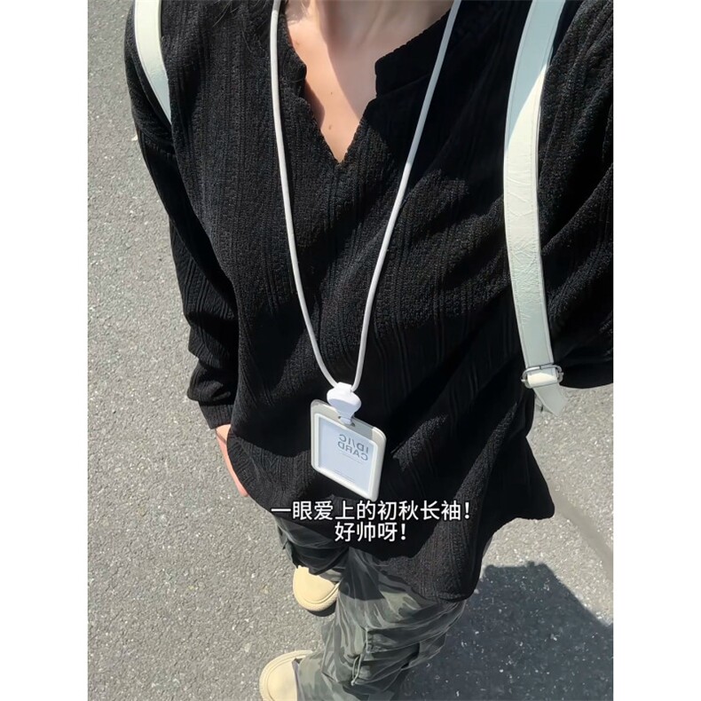 XZ809A/SYR32/特P25/控49麦穗纹V领长袖长袖T恤卫衣,男装T恤,星座809A(原222-1)