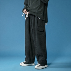 秋装港风大码灯芯绒复古宽松休闲裤日系哈伦工装裤男女K155/P60，男装工装外套，钱塘713