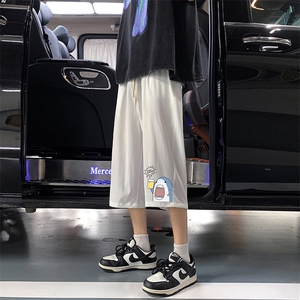 QK72137-P25冰丝七分裤男大码速干短裤男五分裤港风,夏季高腰短裤搭配技巧图片