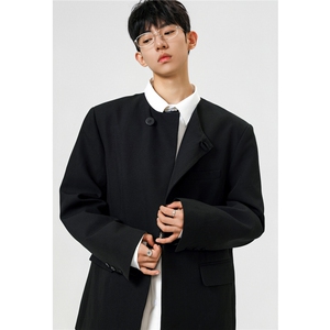 无影墙圆领新中式西服M-5XL大码宽松休闲西装男XF78107P85控138,男装西服,星座227-7