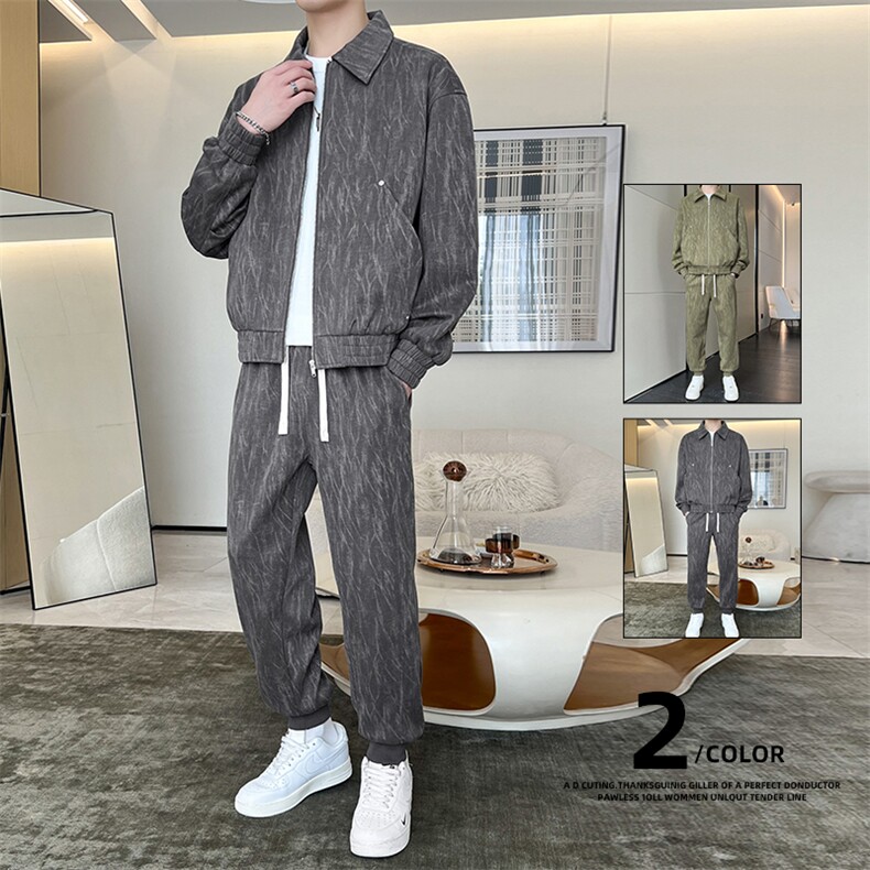 38575-P115大码控218秋季美式大码休闲套装，男装休闲套装，星座209