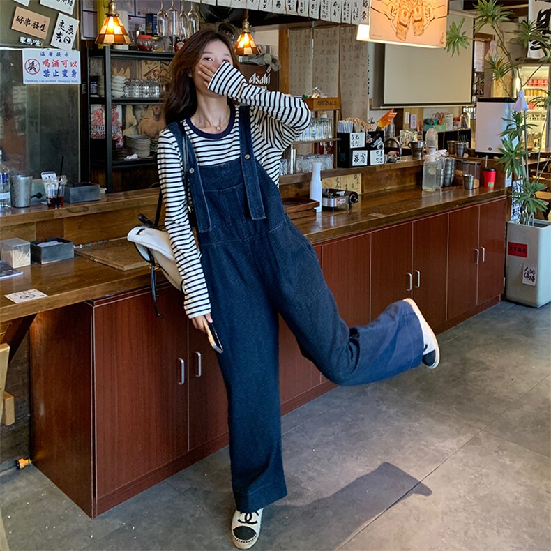 美式慵懒风超好看雪花牛仔背带裤女春秋2025新款洋气减龄宽松套装,女装套装/套裙,浙宝212A
