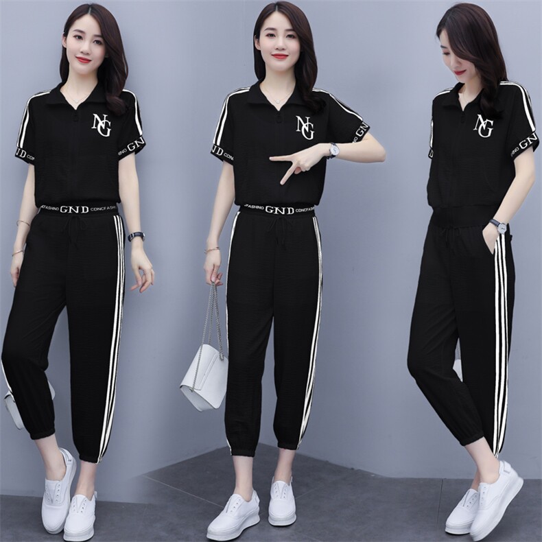 套装女夏2021年夏季新款女装时尚休闲拼接欧货大码女装,女装套装/套裙,瑶迪依秀