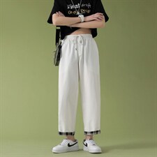 2021宽松潮流休闲裤冰丝薄坠感九分裤K615特批P35,女装休闲裤,星座718-1