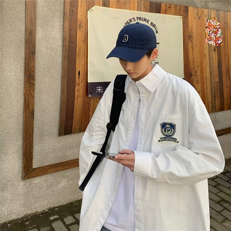 春夏季新款衬衫潮流慵懒男方领宽松型衬衫AC16P35,男装衬衫,星座1116-2