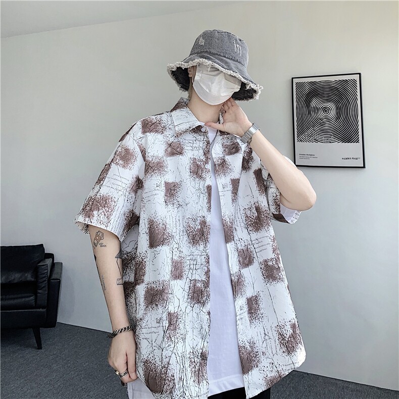 现货在仓！夏季休闲百搭翻领衬衫男抖音得物可送样-EX50556-特P30,男装衬衫,电商A061