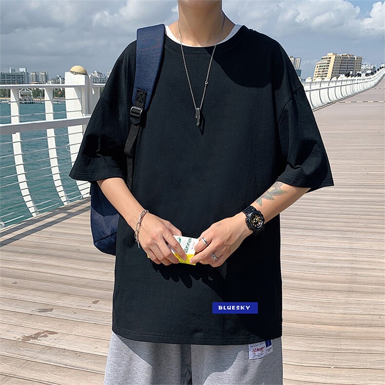 DX17202-P20纯棉短袖t恤男大码半袖打底衫宽松体恤衫港风,男装T恤,电商A040