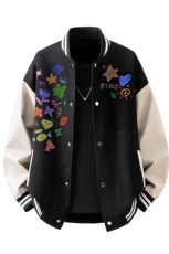 立体白底美式呢料印花设计M-5XL大码棒球服夹克男NL78104P69控108，男装夹克，星座227-7