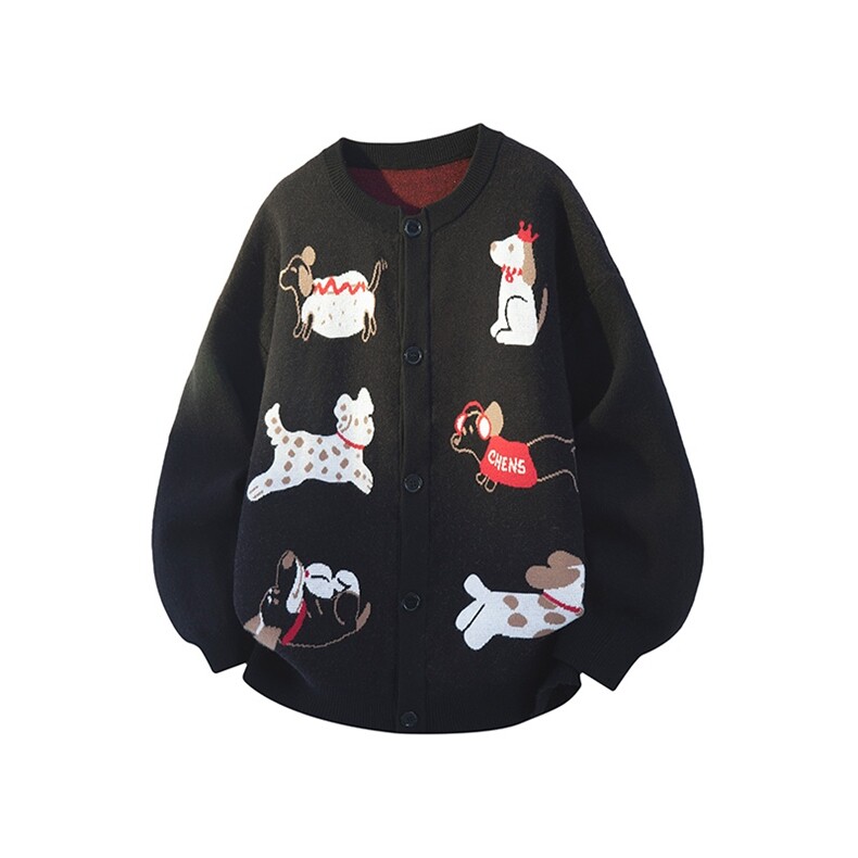 立体美式新款复古设计感小狗毛衣秋冬新款宽松CS0036，男装针织衫/毛衣，星座1206（原A206）