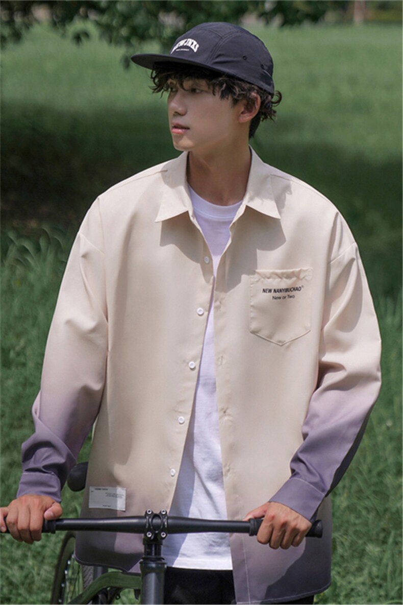 长袖版渐变色衬衫男X1213-DY155-P50控68（纤维直播品质,男装衬衫,星座1213
