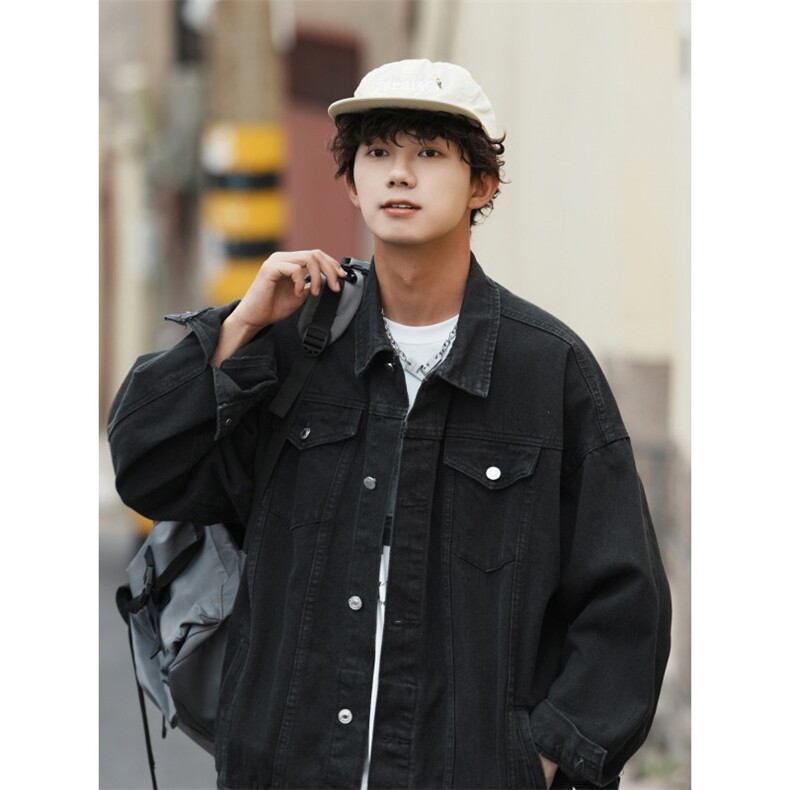 25款抖音品质牛仔夹克宽松韩版工装潮流水洗外套N991/P98/158,男装夹克,星座202