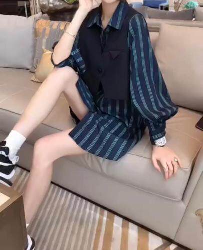 秋季条纹套装，女装职业装，欧佩琳