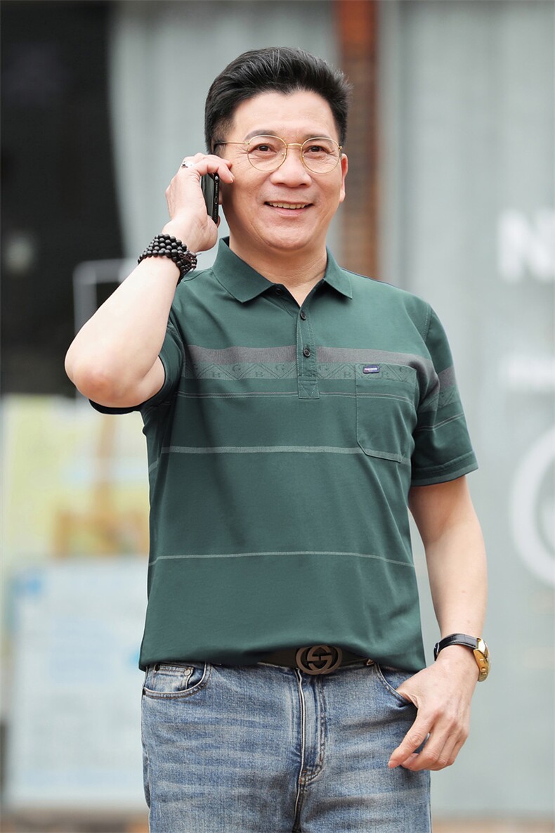 夏季男士短袖T恤商务翻领polo衫男上衣服休闲半袖体恤带领上衣,男装T恤,电商B212（原钱塘6029）