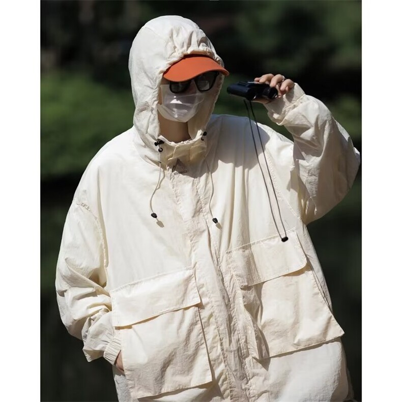 防晒衣男夏季薄款痞帅户外机能冲锋衣美式高街连帽夹克SY122-P40，男装防晒衣，星座1001-1