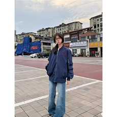 美式飞行员冲锋衣夹克女春秋新款设计感韩系宽松百搭棒球服外套女，男装夹克，星座1210-1
