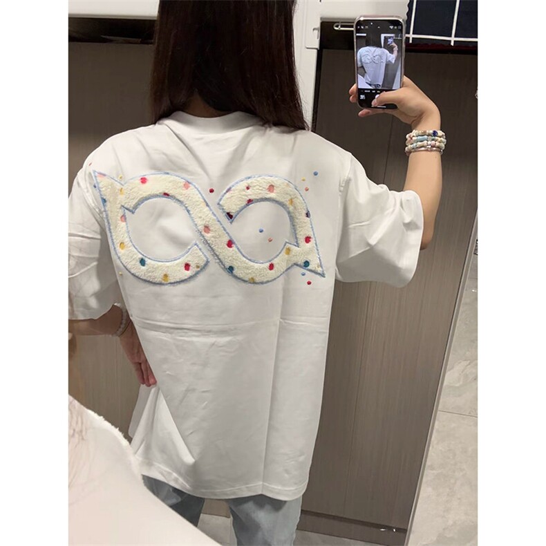 万针全刺绣工艺抖音得物高品质260克重磅纯棉双纱美式高街短袖T恤,男装T恤,电商A486