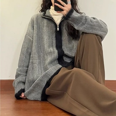 韩版简约刺绣圆领百搭软糯加厚开衫外套女2025春季休闲针织衫毛衣，男装针织衫/毛衣，星座218-8
