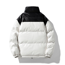 冬季港风纯色立领皮棉衣防风加绒加厚拼色加厚棉衣外套MY6083P85，男装棉衣，电商A128