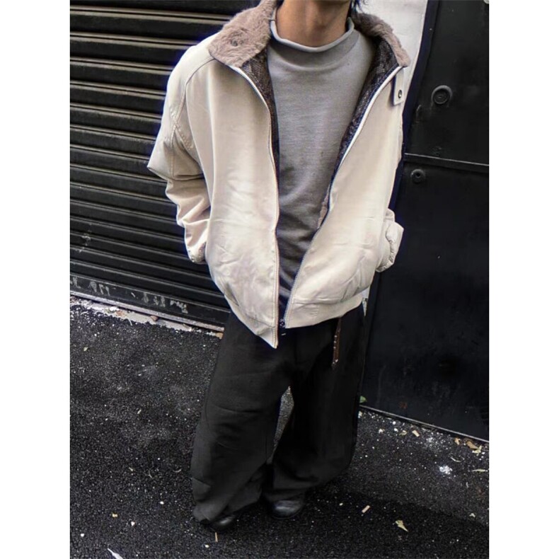 冬季美式拼蛇皮纹PU皮棉衣ing短款保暖夹克座山雕棉服男女款,男装夹克,星座506A