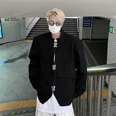 高街个性西服男韩版潮流痞子帅2023秋季新款ins宽松外套W5128-P65，男装西服，星座412-2