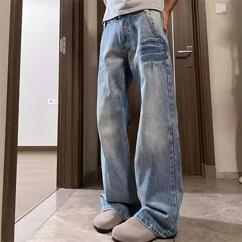 美式高阶水洗做旧牛仔裤休闲ins直筒裤情侣潮KZ31D780--TP40,男装牛仔裤,电商A247C