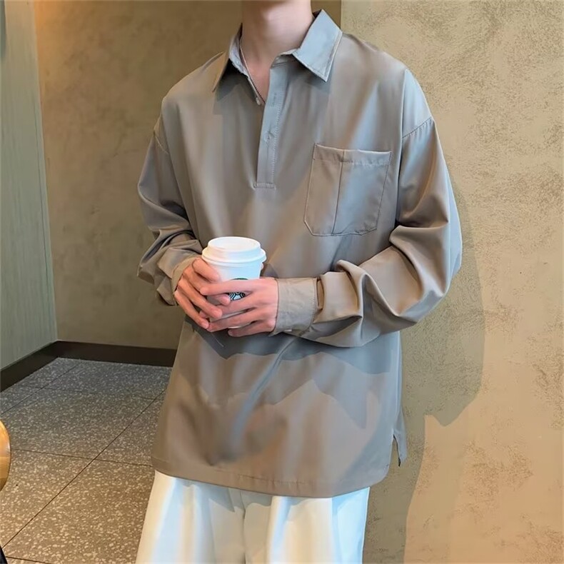 春夏季新款衬衫潮流慵懒男方领宽松型衬衫C656P36,男装衬衫,星座1116-2