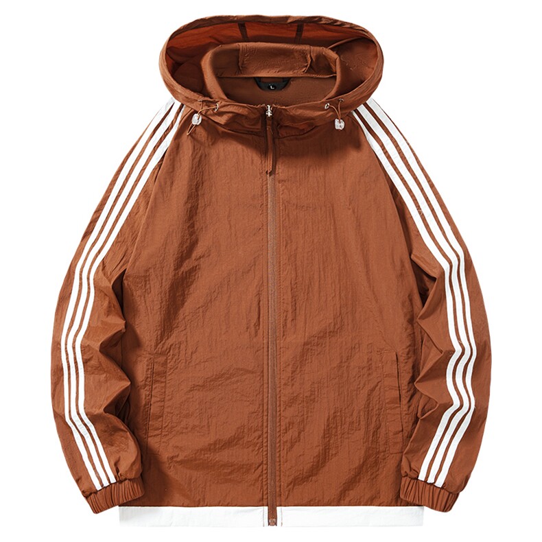 防晒服男透气凉感皮肤衣连帽美式三条杠运动外套夏季薄款9920-P30,男装防晒衣,星座1403B