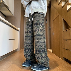 秋冬新款针织脏脏风新中式民族风宽松休闲裤B315-K825-特p45控78，男装休闲裤，电商B315