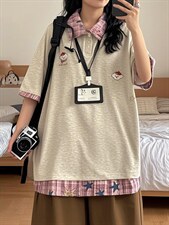 H1058-p35POLO领情侣体恤刺绣卡通短袖，男装T恤，星座617A-2