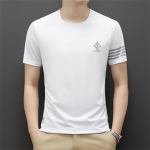 夏季新款男士短袖T恤时尚休闲条纹短袖T恤薄款半袖男装QS2070-P60图片