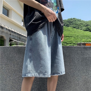 夏季牛仔裤男宽松直筒潮牌五分裤子男韩版休闲情侣短裤ND659-p35图片