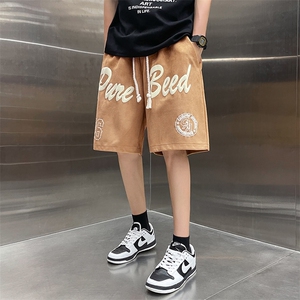 品质夏麂皮绒字母发泡短裤休闲五分裤JDK233-P40控58图片