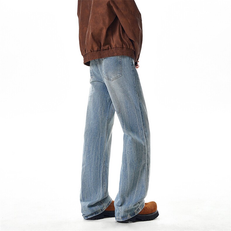 B221美式ins暗黑高街重工艺修身微喇牛仔裤LK25547-特P45控78，男装牛仔裤，电商B221