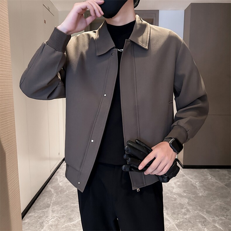 社会小伙端短款纯色宽松韩版外套风衣夹克男A236-FY8017-P125,男装夹克,电商A236