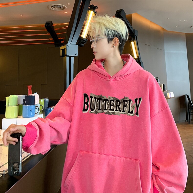美式潮牌重磅水洗做旧连帽卫衣力推大码男XZ517A-2-Y7744-P68,男装卫衣,星座517A-2