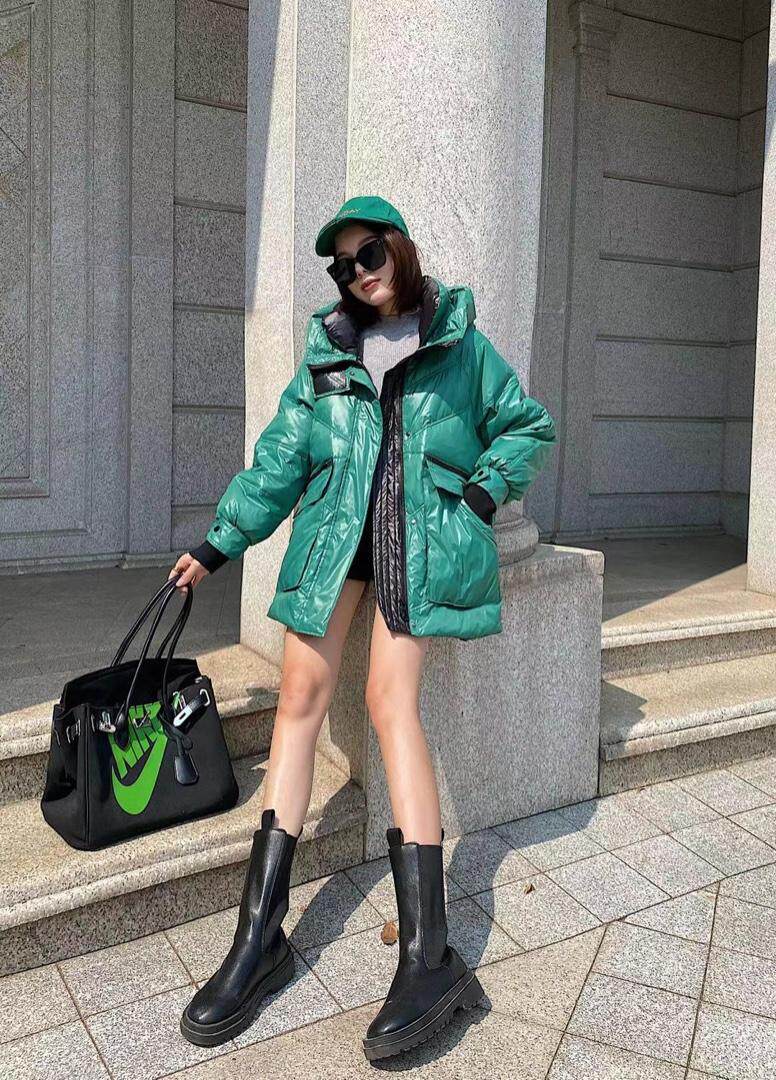 爱美欧冬季现货撞色羽绒服，女装羽绒服，爱美欧