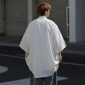 夏季短袖衬衫男女日系宽松简约基础款CC21P30图片