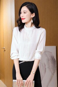 杭州重磅真丝衬衫女长袖2026春新款气质圆领显瘦真丝上衣，女装衬衫，阿舍尔精品