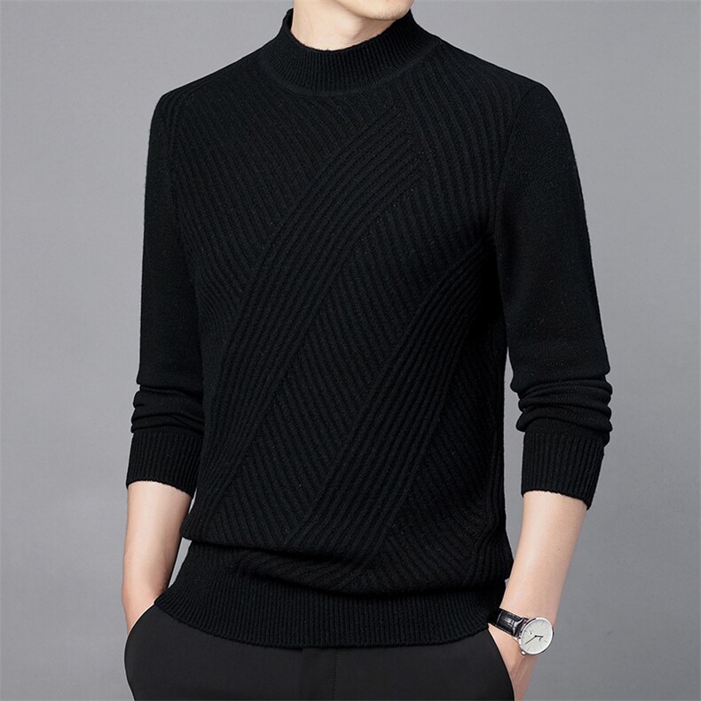 CM61050钱塘2020-2中年男士纯色冬季厚款百搭简约羊毛衫P152,男装针织衫/毛衣,钱塘207-2