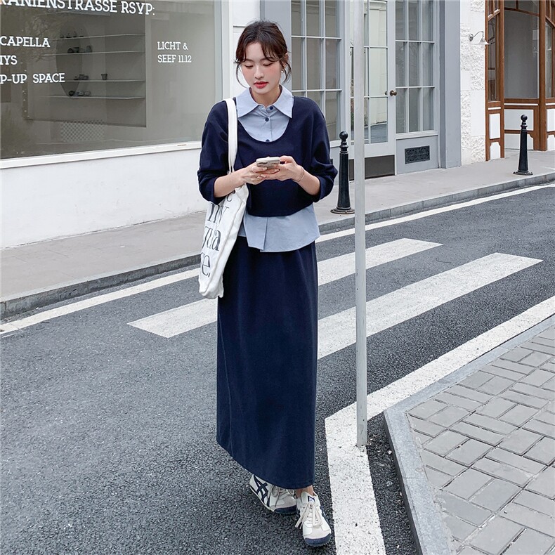 【新品】2026春季衬衫假两件卫衣两件套装C5807P185K298,女装套装/套裙,2D113