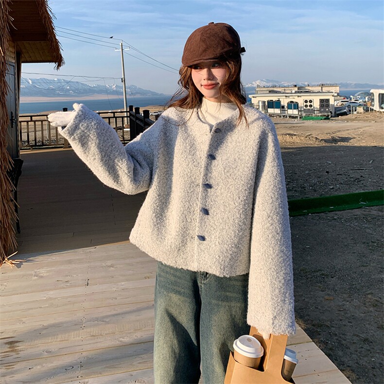 新款羊羔毛外套2C007-185-P185-k278,女装棉衣/棉服,2C007